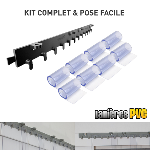 Rideau à Lanières PVC 1x2.25m - Pour Portes De Chambre Froide Ou Entrepôt